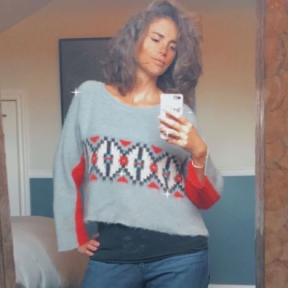 MaxMara Gray and Red Patterned Sweater - Picture 4 of 10